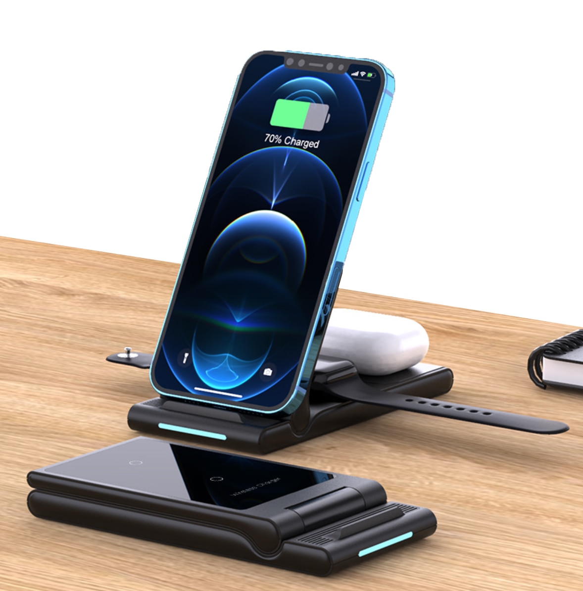 Foldable 3 in 1 Wireless Charging Station for Apple Device